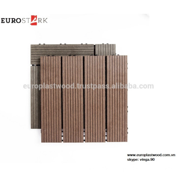 INTERLOCKING WPC DIY FLOOR TILE, TAMANHO 300x300x25MM, HOLLOW & SOLID, BASE DE PLÁSTICO, NÃO TÓXICO, PREÇO BARATO, ORDEN DO GROSSO